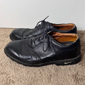 Nike Air Zoom Golf Shoes Mens 10.5 Black Leather Kempshall Last Lace Up Logo